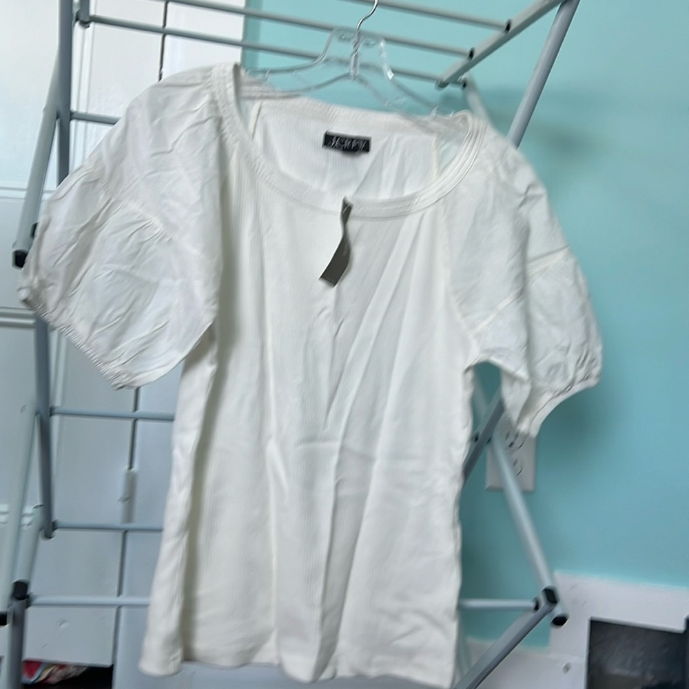 NWT J.CREW mixed media top!